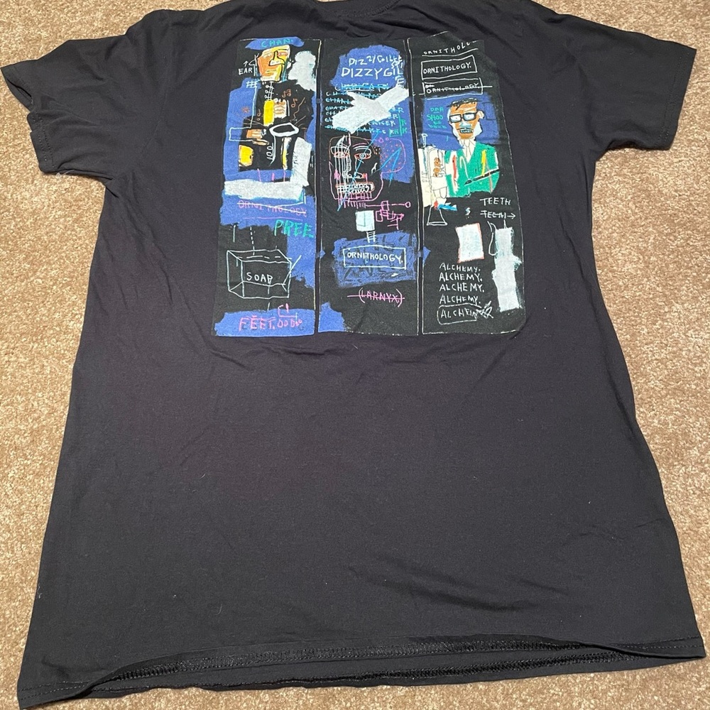 Jean-Michel Basquiat Black T Shirt Ornithology Alchemy M